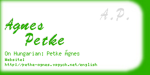agnes petke business card