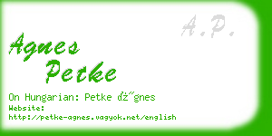 agnes petke business card